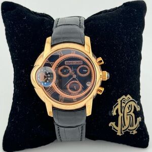 Roberto Cavalli R7271649025 Mens Caractere Alligator Rose Gold Tone Chrono Watch
